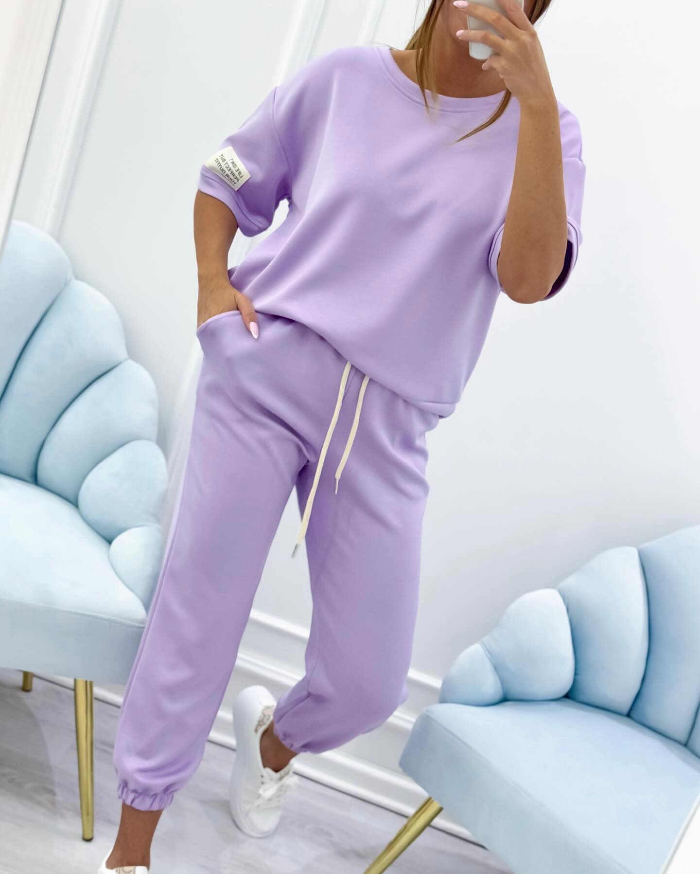 Lola - Women's casual set with plain top and pants