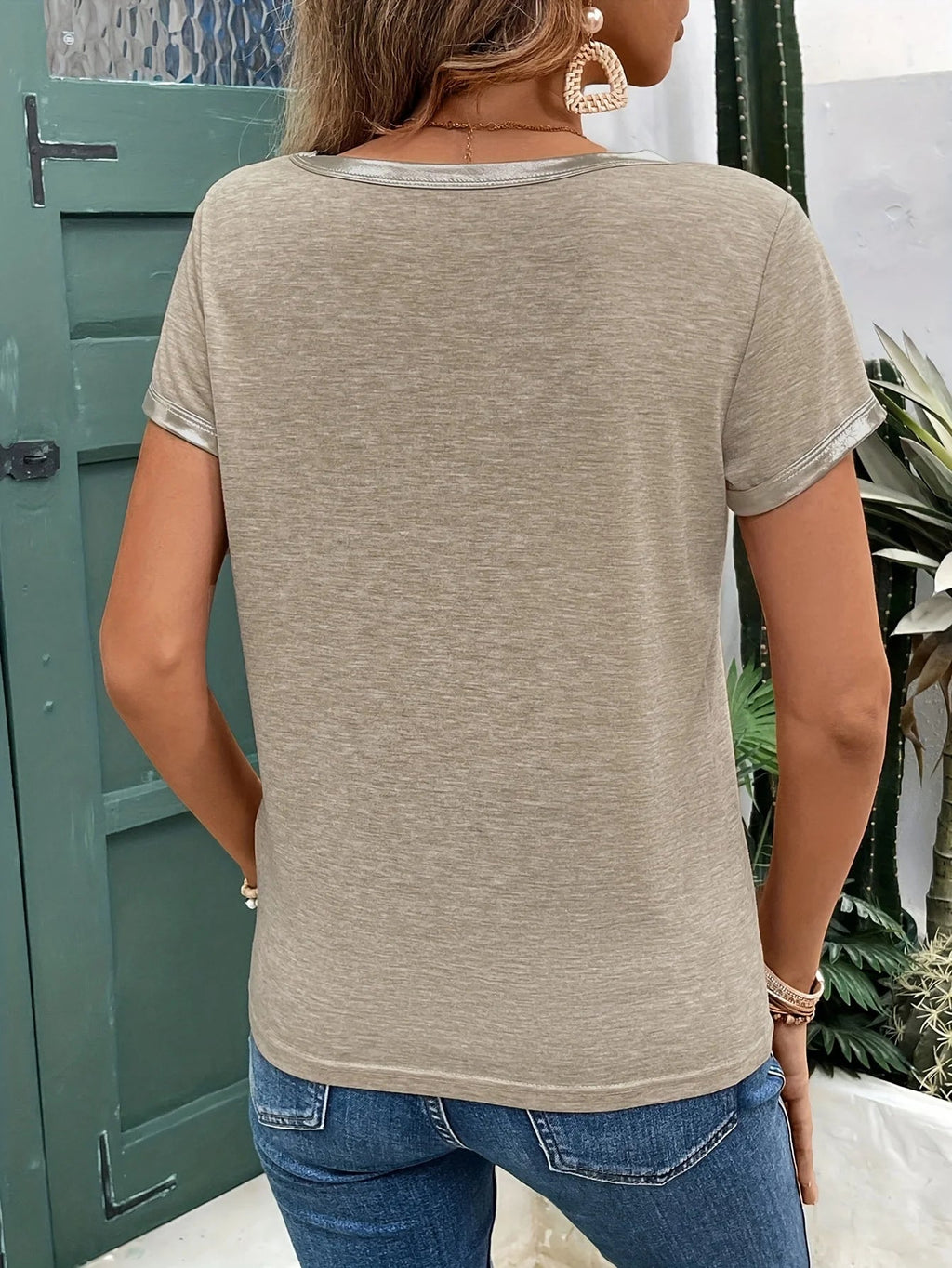 Riviera Shimmer V-Neck Tee
