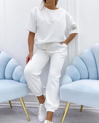 Lola - Women's casual set with plain top and pants