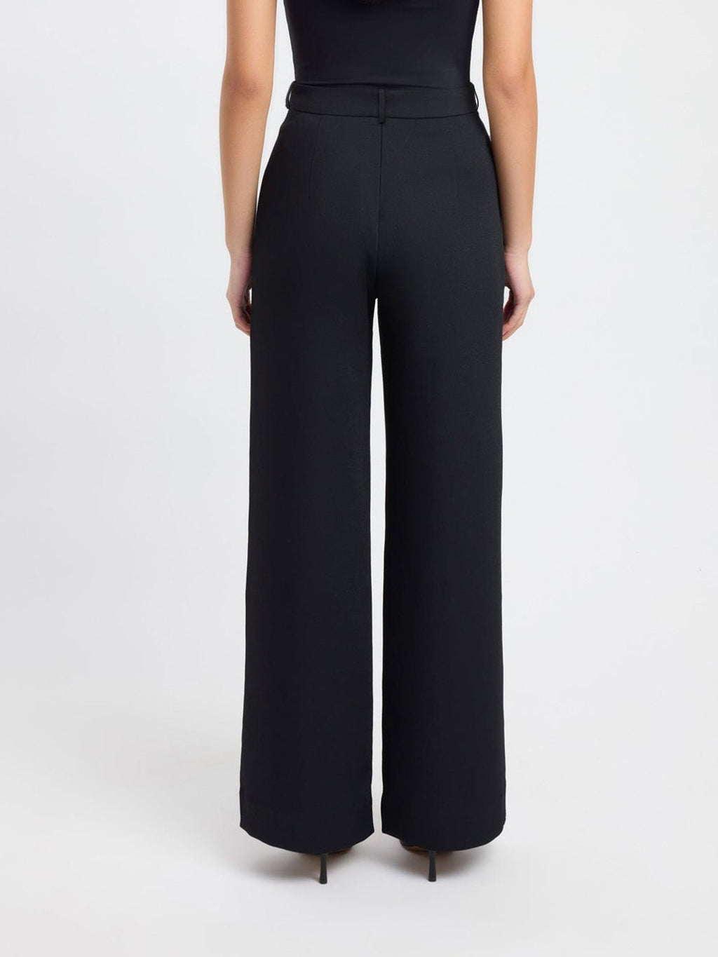 High-Waisted Wide-Leg Trousers | Polyester Blend | Office Ready