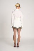 Romy - Fitted Draped Shirt - Modern Structure and Feminine Elegance