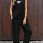 Ardelle - Chic Two Piece Set - Sleeveless Top and Elegant Pants