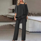 Roselina - Elegant two-piece set with top and pants