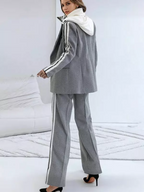Gwenalyn - Sporty Patchwork Hooded Blazer Jacket