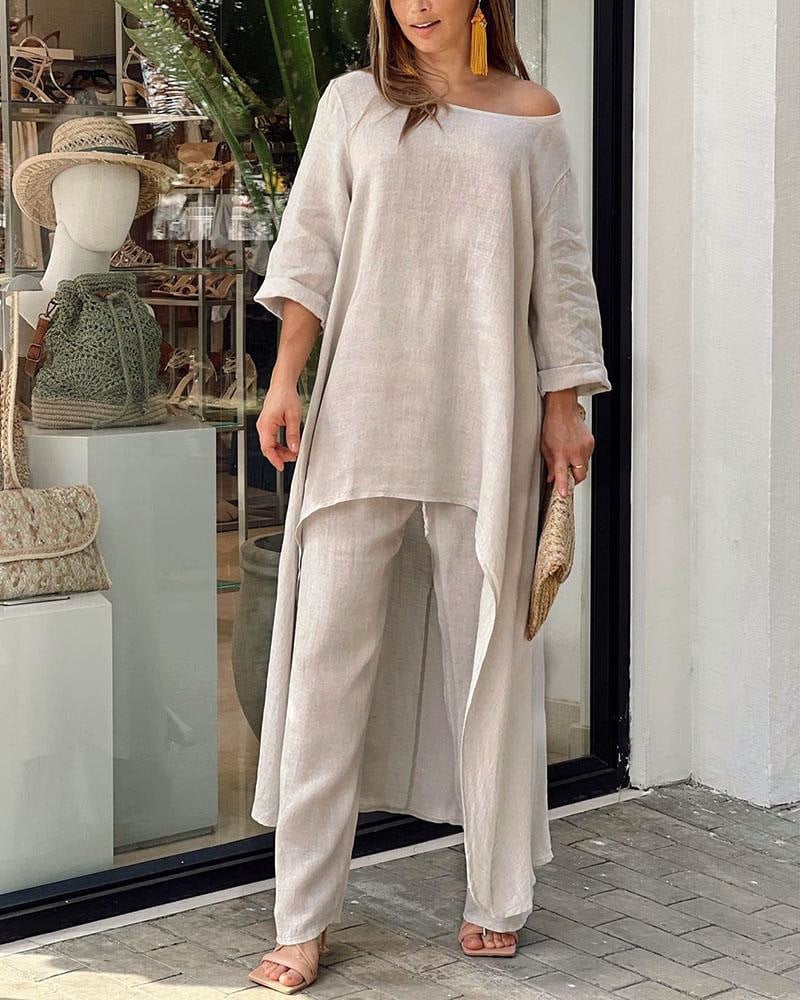 Clarisse - Women's Casual Linen Set
