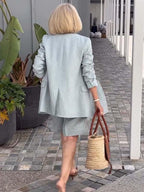 Bianca - Chic Set with Floral Jacket and Shorts