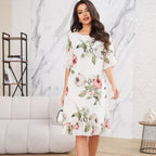 Kalina - Chiffon dress with flower petals