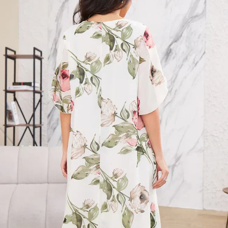 Kalina - Chiffon dress with flower petals