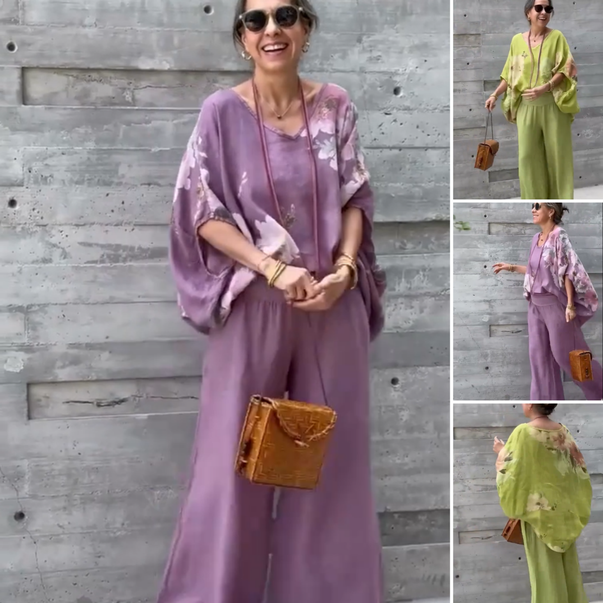 Régine - 2 Piece Loose Printed Chiffon Set