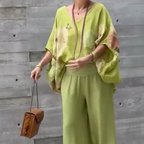 Régine - 2 Piece Loose Printed Chiffon Set