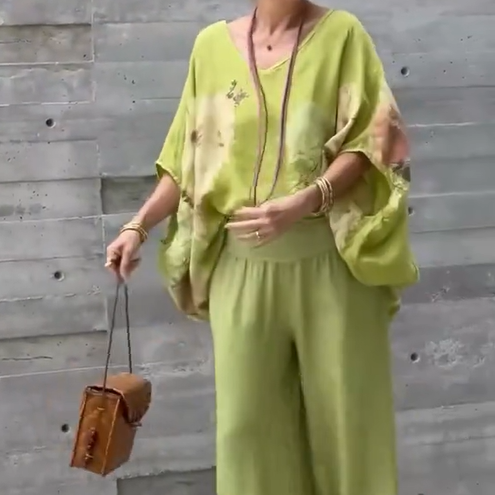 Régine - 2 Piece Loose Printed Chiffon Set