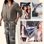 Penelope - Two-Piece Cardigan and High-Waisted Pants Set