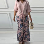 Penelope - Two-Piece Cardigan and High-Waisted Pants Set