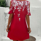 Elanora - Floral Print Strappy Dress with Cutout Sleeves